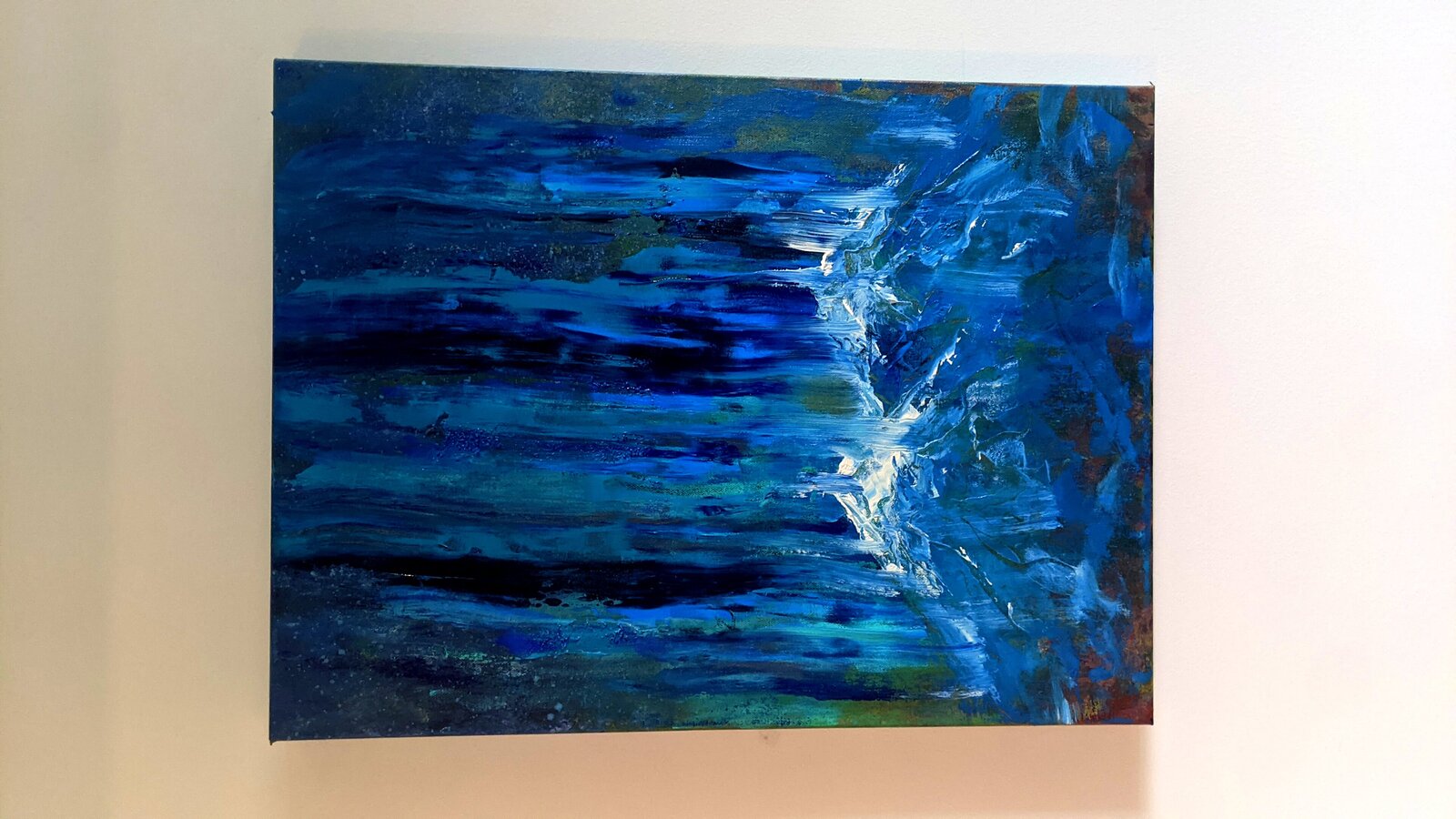 Abstract painting in blues